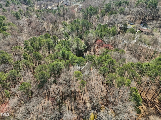 bird's eye view with a view of trees