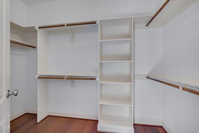 spacious closet with wood finished floors