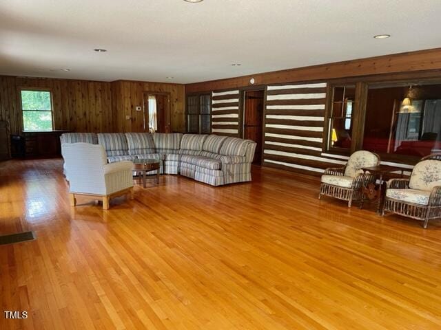 182 Tree Cutters, Sanford, NC 27332 - living area featuring wood walls and wood finished floors