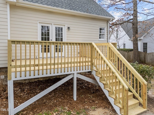 wooden terrace with fence