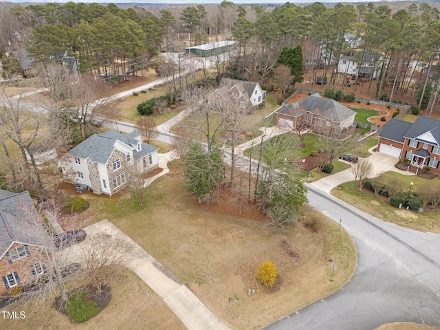 drone / aerial view with a residential view