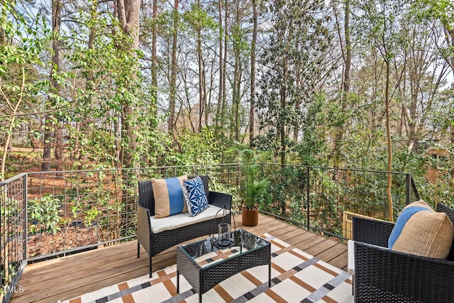 deck featuring an outdoor hangout area