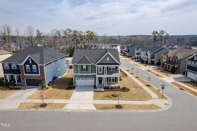 drone / aerial view with a residential view