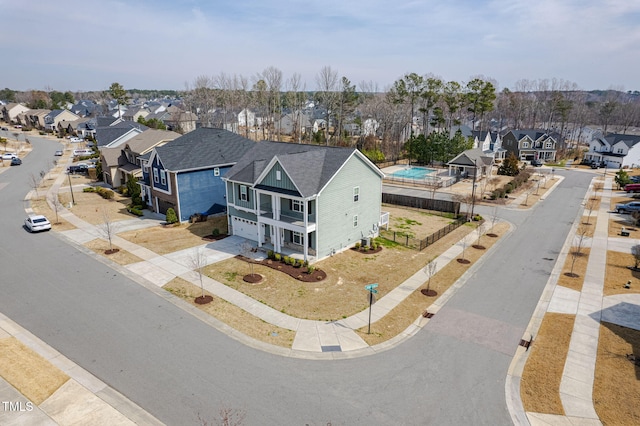 drone / aerial view featuring a residential view