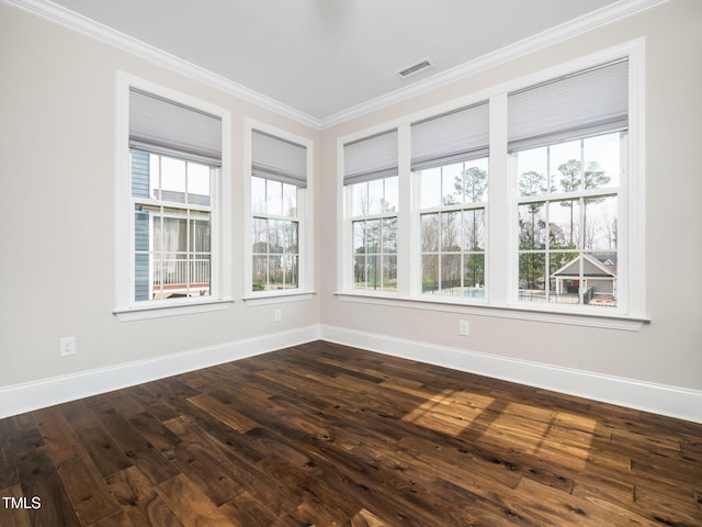 unfurnished sunroom featuring visible vents