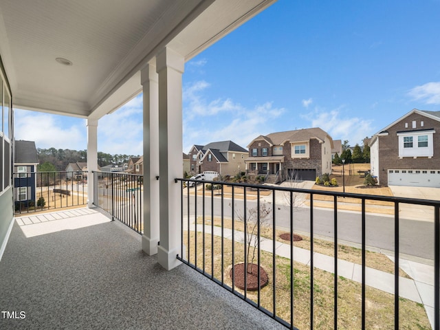 balcony with a residential view