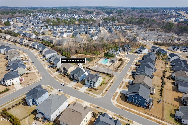 aerial view featuring a residential view