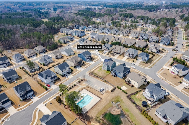 bird's eye view featuring a residential view