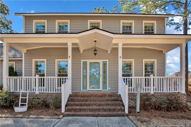 view of front facade featuring a porch