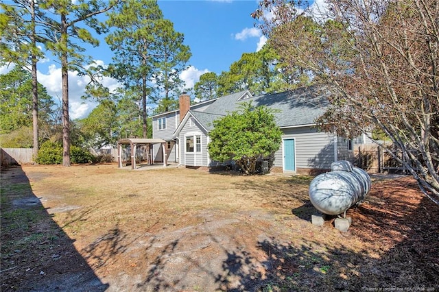 view of yard with fence