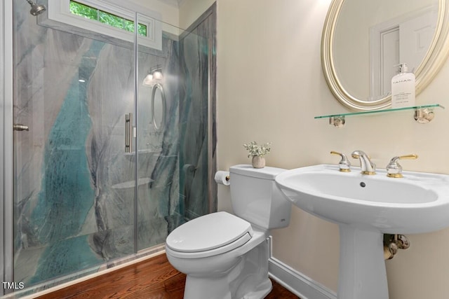 405 Silver Creek Trl, Chapel Hill, NC 27514 - full bathroom with a marble finish shower and wood finished floors