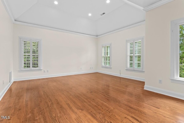 405 Silver Creek Trl, Chapel Hill, NC 27514 - unfurnished room featuring ornamental molding, wood finished floors, and recessed lighting