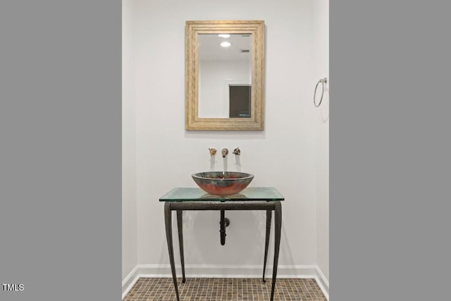 405 Silver Creek Trl, Chapel Hill, NC 27514 - bathroom with a sink and baseboards