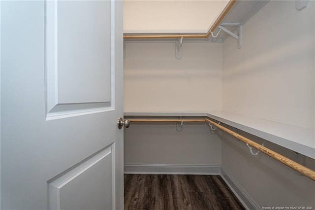 5814 James Allen Ln, Stedman, NC 28391 - walk in closet featuring dark wood-style floors
