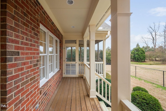 wooden terrace with fence