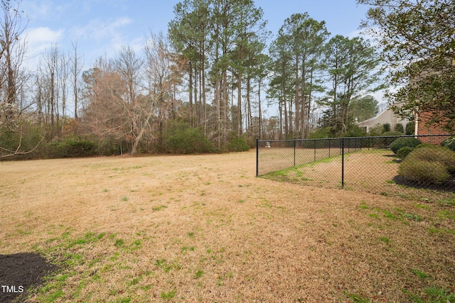 view of yard with fence