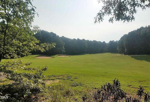 view of home's community featuring a forest view and a yard