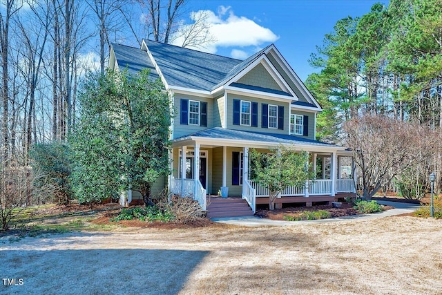 view of front of house featuring covered porch