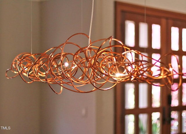 805 Greenwood Rd, Chapel Hill, NC 27514 - interior details with a chandelier
