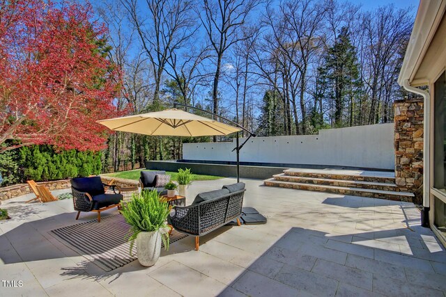 805 Greenwood Rd, Chapel Hill, NC 27514 - view of patio / terrace with a fenced backyard and an outdoor living space