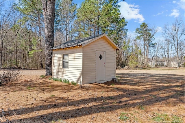 view of shed