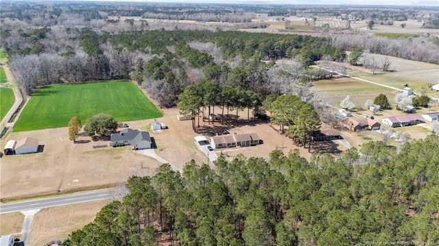 aerial view with a rural view