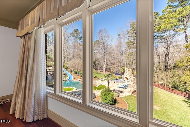 2421 Acanthus Dr, Wake Forest, NC 27587 - detailed view of wood finished floors and baseboards
