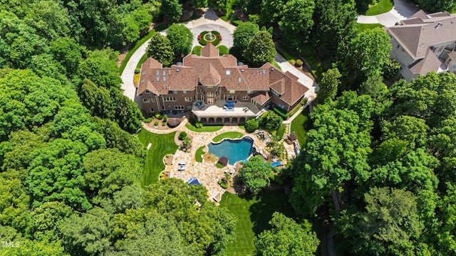 2421 Acanthus Dr, Wake Forest, NC 27587 - aerial overview of property's location featuring a pool area