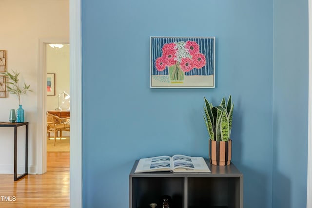 interior details featuring wood finished floors