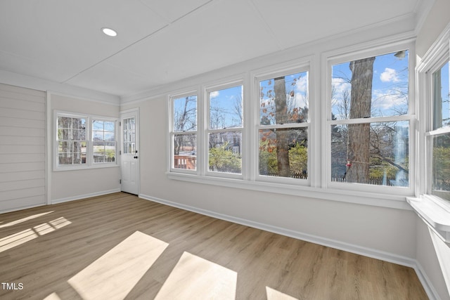 view of unfurnished sunroom