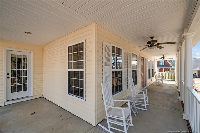 view of patio / terrace with ceiling fan