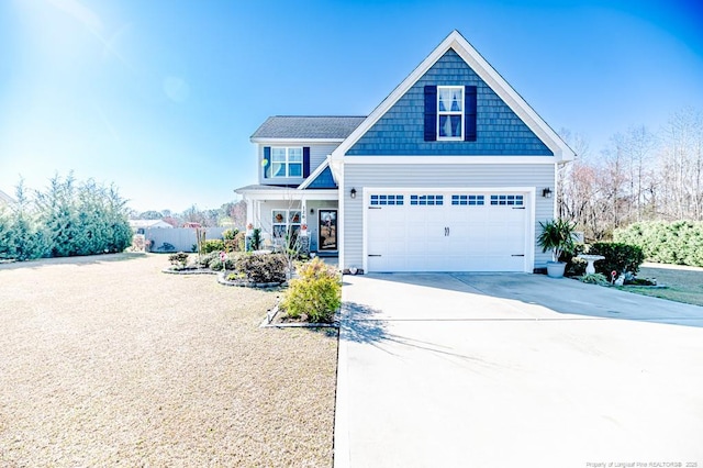 craftsman inspired home featuring driveway