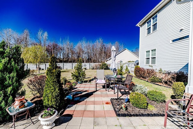 view of patio / terrace featuring a fenced backyard