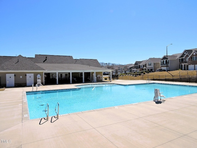 519 Flat Ford Rd, Hillsborough, NC 27278 - community pool featuring a patio, fence, and a residential view