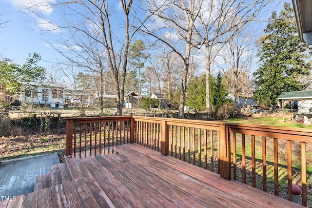 wooden terrace with fence