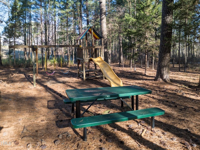 view of community jungle gym