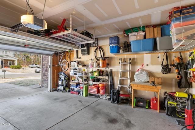 garage featuring a garage door opener