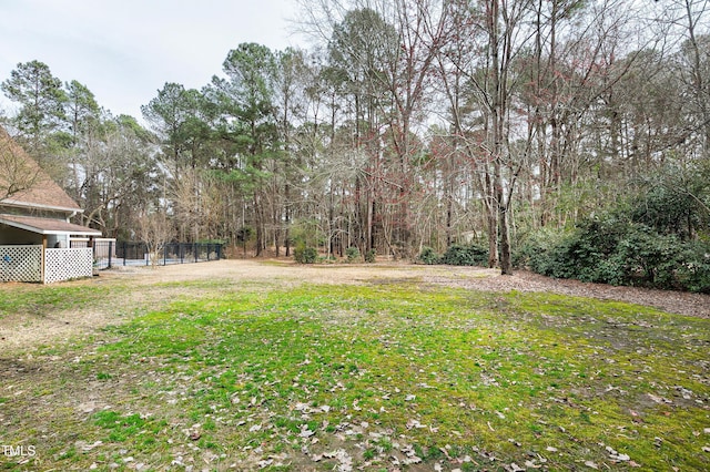 view of yard with fence