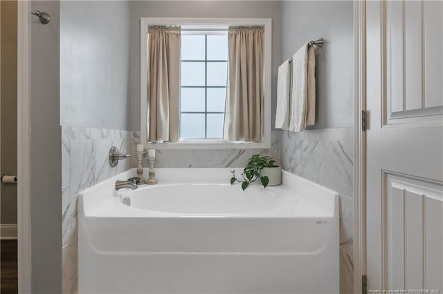 full bathroom featuring a garden tub