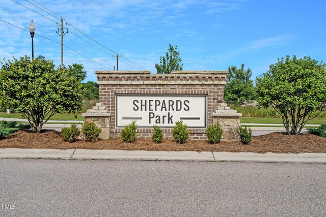 view of community sign