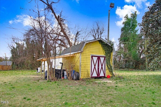 view of shed