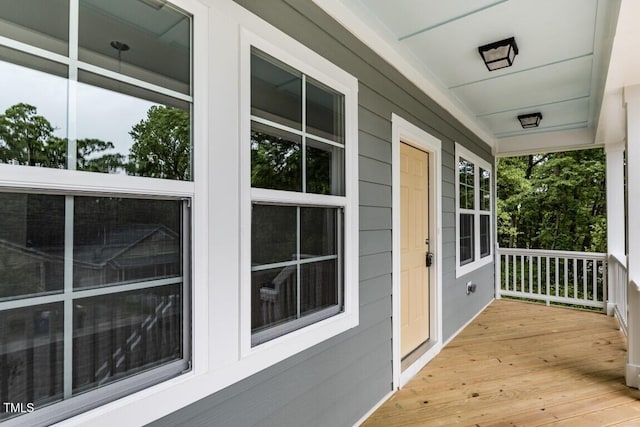 deck with a porch