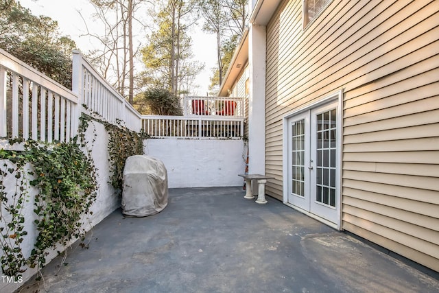 view of patio with french doors