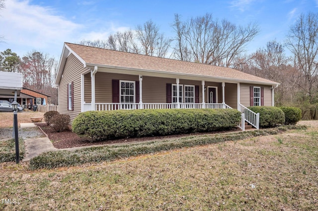 view of front of property with a porch