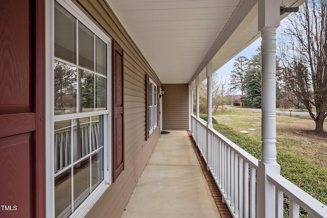 view of patio featuring a porch