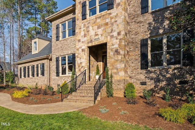 exterior space with crawl space