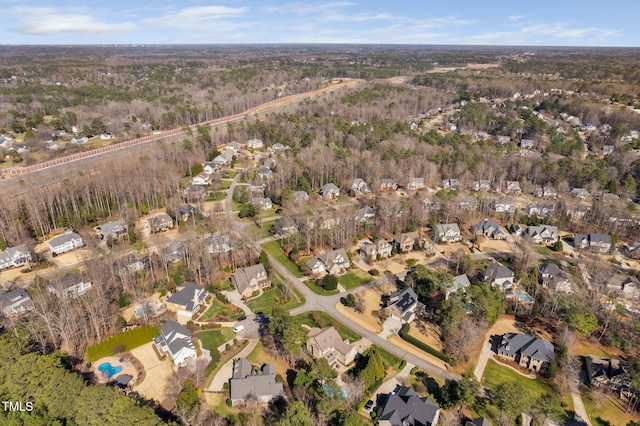 aerial view with a residential view