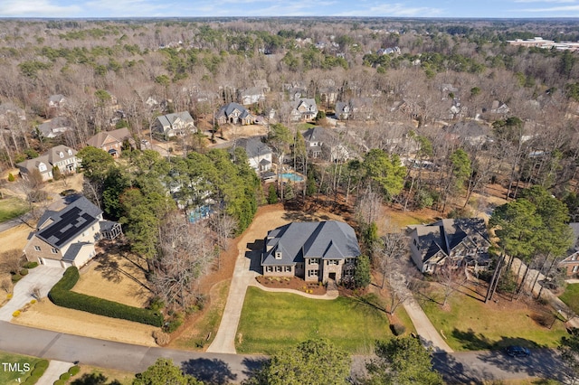 birds eye view of property with a residential view