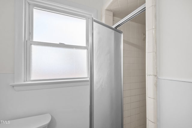 205 Woodside Dr, Goldsboro, NC 27534 - bathroom with toilet and a stall shower