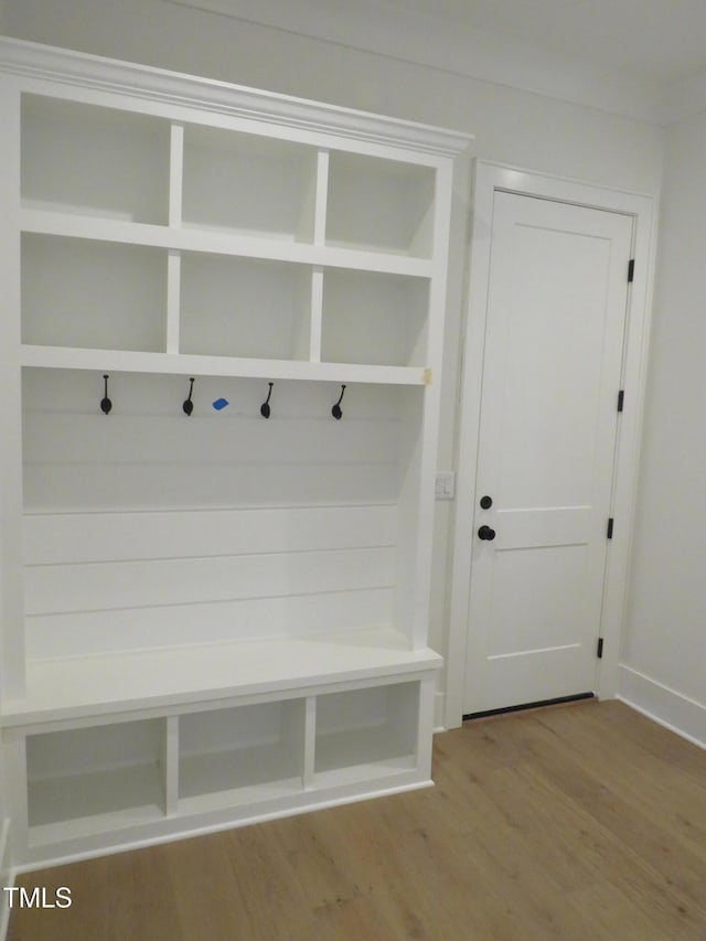 mudroom featuring wood finished floors